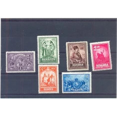 RO-214=ROMANIA 1929=Lp 82 UNIREA TRANSILVANIEI-Serie de 6 timbre cu SARNIERA