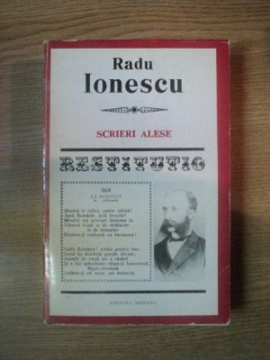 SCRIERI ALESE de RADU IONESCU , 1974 foto