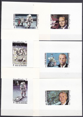 DB1 Cosmos Programul Appolo XIV Ras al Khaima 6 SS de lux MNH foto