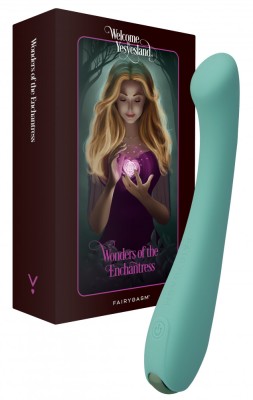 Vibrator MerryWand FairyGasm, 9 Moduri Vibratii, Silicon, USB, IPX7, Verde, 17.5 cm foto
