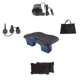 Saltea auto gonflabila cu pompa electrica inclusa, 140cm x 90cm x 45cm, neagra