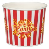Cutie Popcorn Carton, 1850ml, Dungi Roșii și Albe, Oem
