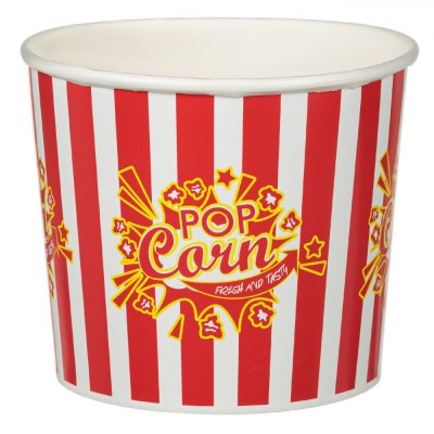 Cutie Popcorn Carton, 1850ml, Dungi Roșii și Albe foto
