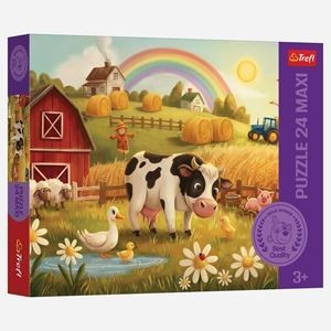 Puzzle Maxi Ferma, 24 Piese, Multicolor, CMCLASS foto