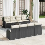 Cumpara ieftin Set de canapele pentru grădină cu pernă 9 pcs Negru, Crem