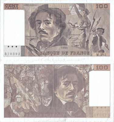 1995, 100 francs (P-154h.2) - Franța foto