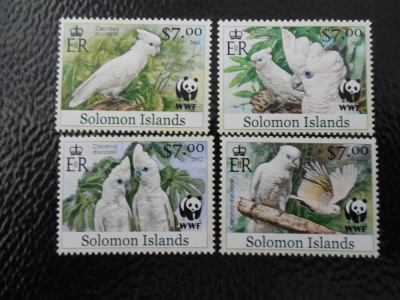 Solomon Islands-Fauna wwf,pasari,papagali-serie completa,nestampilate MNH foto