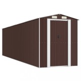 Cumpara ieftin Sopron de gradina, maro inchis, 192x772x223 cm, otel galvanizat
