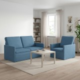 Cumpara ieftin Set de canapea 2 pcs albastru Tesatura din corduroy