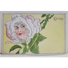 GRUSS , CARTE POSTALA ILUSTRATA , POLICROMA, CLASICA