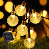 Ghirlanda luminoasa, LED, 100 becuri mici, 10m, incarcare solara, lumina alb cald Household NewTrend