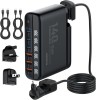 Incarcator Retea 140W GaN LINDO A6140C, Incarcare rapida, 3xUSB-A, 3XUSB-C, Compatibil EU UK US QC5.0 PPS PD pentru, MacBook, iPad, iPhone 16 15, Ldnio