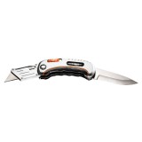 Cutit universal pliabil NEO Tools cu lame trapezoidale, teaca si 5 rezerve