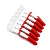 Set de 2 unități: Clame pentru păr, 6 bucăți, alb+rosu