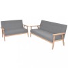 VidaXL Set canapele 2 piese Textil Gri deschis
