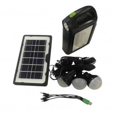 Kit solar CCLAMP CL-02, functie power bank, 3 becuri incluse, panou solar foto