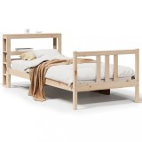Cumpara ieftin Cadru de pat cu tablie, 75x190 cm, lemn masiv de pin