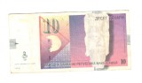 Bancnota Macedonia 10 denari 2011, circulata, stare relativ buna