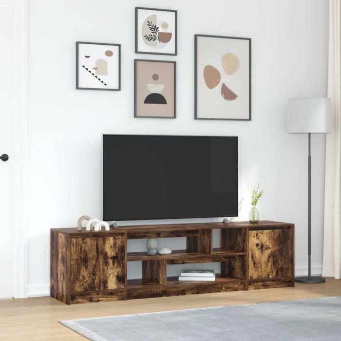 vidaXL Comodă TV, stejar fumuriu 188,5x41x50 cm lemn compozit