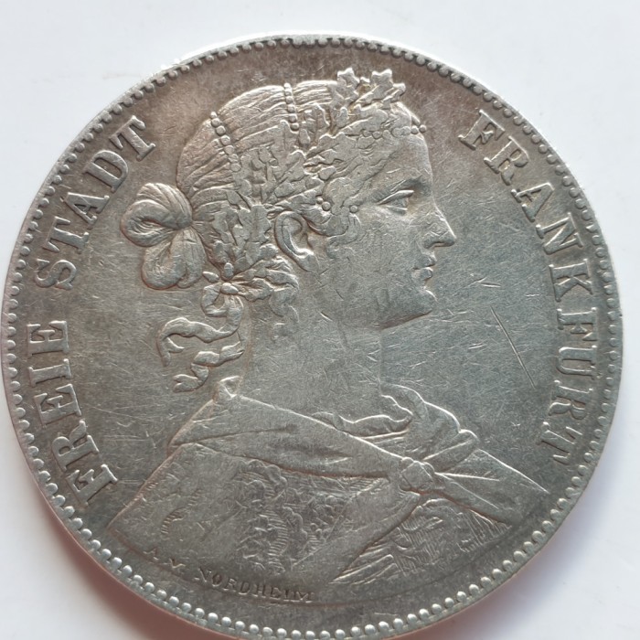 Germania Frankfurt 1 Vereinsthaler /Thaler 1860 argint