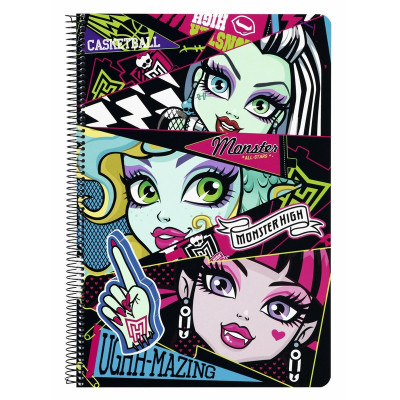 Caiet cu spira A4-80 de file Monster High foto