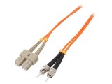 Patch Cord Fibră Optică OM2 SC/UPC-ST/UPC 2m Portocaliu LSZH, QOLTEC
