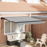 vidaXL Cortina Retractabilă Antracit și Alb 350x250 cm țesătură 3330248