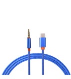 USB-C Tip C Tata la Jack 3.5mm Tata-Culoare Albastru, Oem