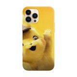 Husa compatibila cu Apple iPhone 14 Plus model Detective Pikachu, Silicon, TPU, Viceversa, Transparent, Carcasa