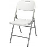 Scaun pliabil 54x46x86 cm, otel si HDPE, antiderapant, alb Household NewTrend