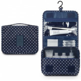 Organizator geanta pentru cosmetice, TRAVEL, 24x21cm, Albastru cu Alb, Jovy