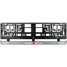 Set 2 bucati, suport numar inmatriculare argintiu Audi Sline foto