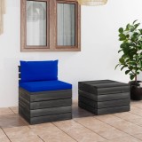 vidaXL Set mobilier grădină din paleți, 2 piese, cu perne, lemn de pin 3061669