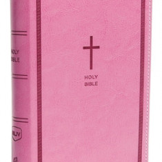 NKJV, Reference Bible, Compact Large Print, Imitation Leather, Pink, Red Letter Edition, Comfort Print