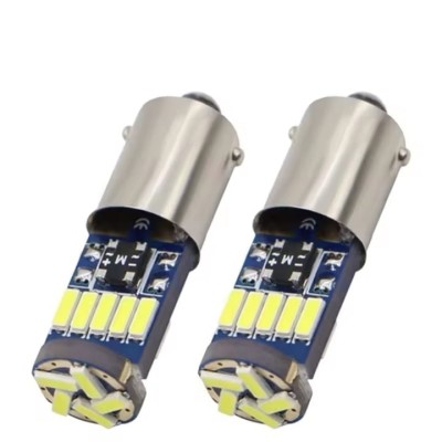 Set 2 becuri auto, led alb, T14, canbus, 12V, fara polaritate, putere 1.59W, consum redus de energie, BA9S, argintiu foto