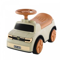 Masinuta Ride-On Flippy, cu Sistem Anti-Rasturnare, Sistem de Lumini si Muzica, Cutie de Depozitare, 1-6 Ani, 58 x 28 x 37 cm, Maro foto