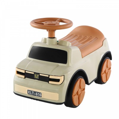 Masinuta Ride-On Flippy, cu Sistem Anti-Rasturnare, Sistem de Lumini si Muzica, Cutie de Depozitare, 1-6 Ani, 58 x 28 x 37 cm, Maro foto