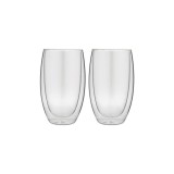 Set 2 Pahare Termice Dublu Strat 400ml Forever Ceai Cafea Latte, Sticla Borosilicata, Compatibil Masina de Spalat Vase