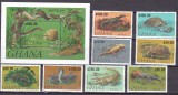 Ghana 1991 fauna reptile MI 1606-1613 + bl. 183 MNH