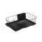 Uscator vase metalic cu sistem de scurgere, 45 x 30.5 x 14 cm, Negru