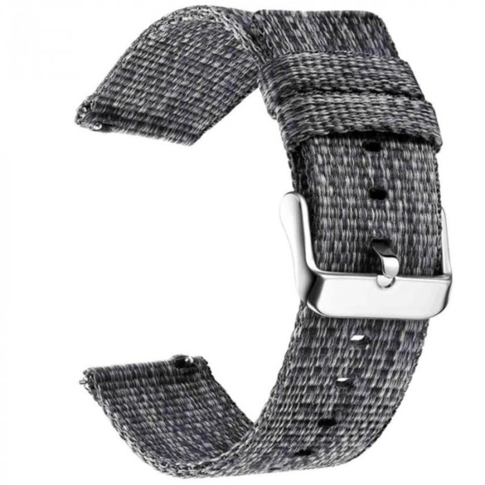 Curea material textil, compatibila cu Pebble Time, Telescoape QR, 22mm, Grainsboro Gray