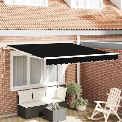 vidaXL Cortina Retractabilă 300 x 250 cm Negru foto