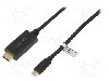 Cablu HDMI mufa, USB C mufa, {{Versiune}}, lungime 1.8m, negru, LOGILINK - UA0329