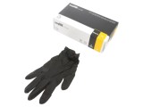 Mănuşi de protecţie nitril negre PLAST M 100 buc cod 12-13-520