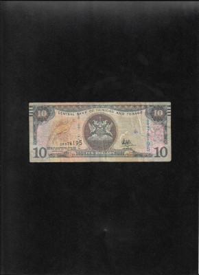 Trinidad &amp;amp; Tobago 10 dollars 2006 seria076195 foto