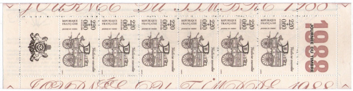 Franta 1988 - ziua marcii postale, 6 neuzate in carnet filatelic