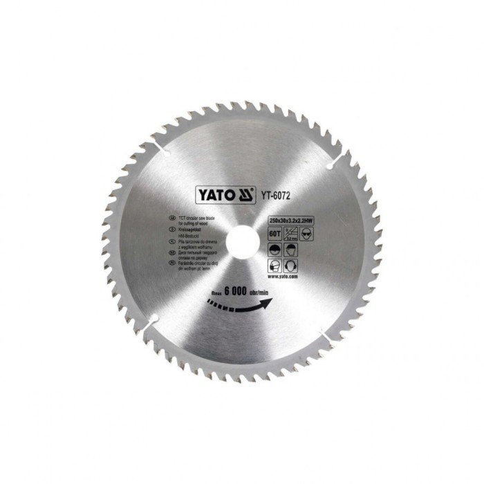 Disc fierastrau circular pentru lemn 250x60x30mm Yato YT-6072
