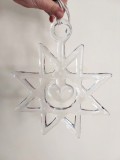 Steaua lui David - sticla - Vintage Kosta Boda Sweden &ndash; Podoabă de fereastră &bdquo;Star&rdquo; din seria Window Ornaments (Bertil Vallien, anii &rsquo;70)