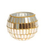 Suport aromaterapie mozaic sticla aurie