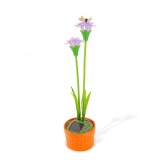 Floare colorata solara - 8 x 8 x 32 cm - 10 LED-uri alb cald - violet